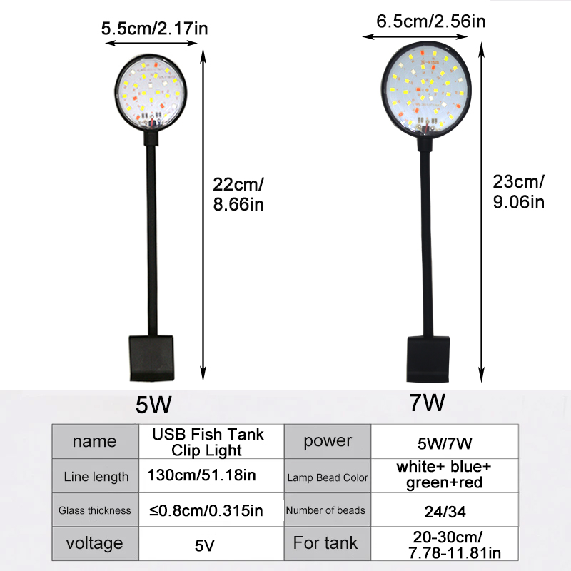 USB 수족관 LED 램프 어항 조명 장식 수생 식물  - Aquarium Plant Grow Light 리뷰 및 가격