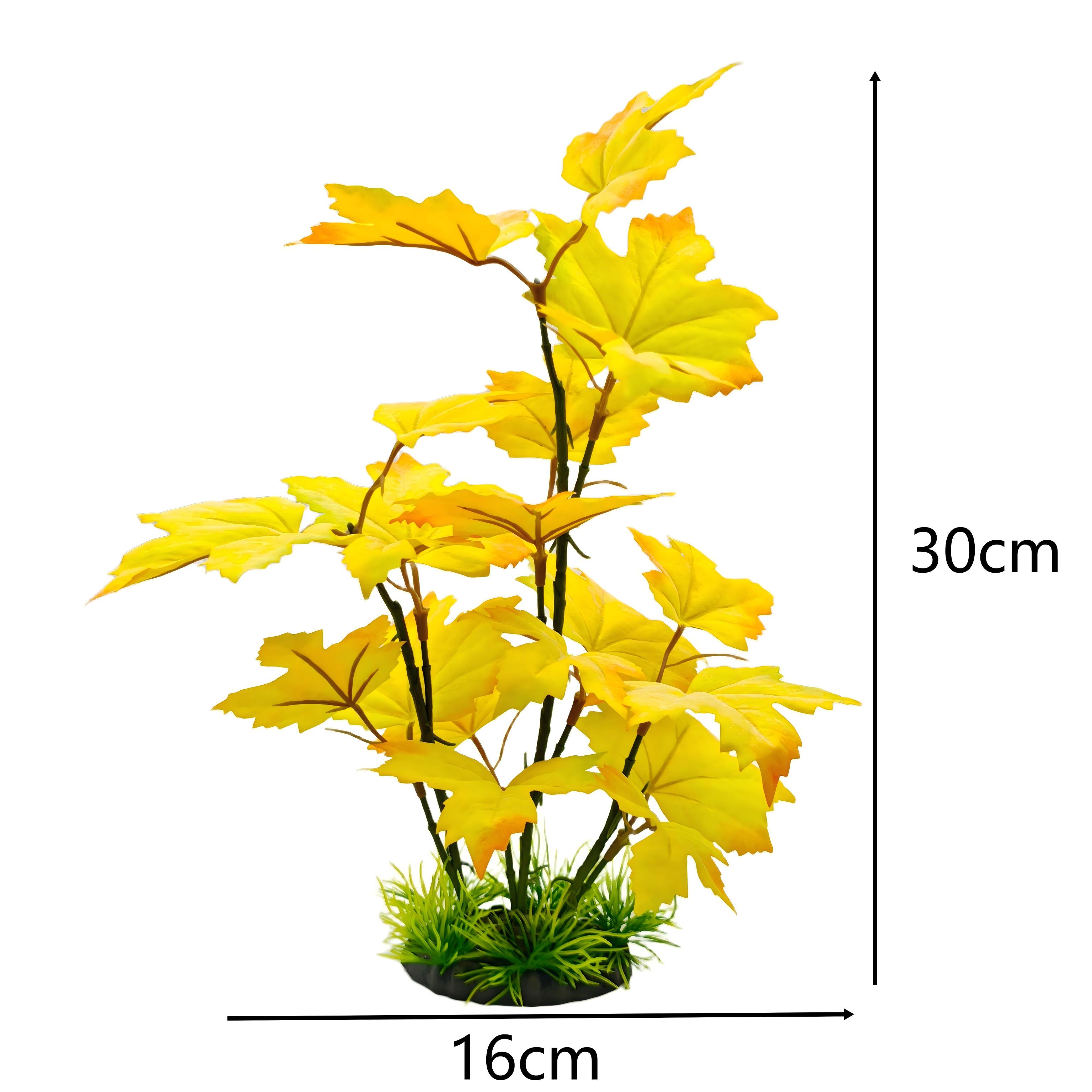 인공 잎 30cm 수족관 인공 장식 플라스틱 노란 잎  - Planted Aquarium Yellow Water 리뷰 및 가격