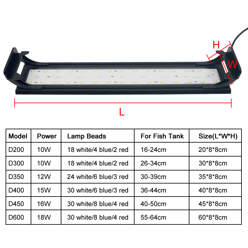 16-64CM 물고기 탱크에 대 한 수족관 LED 빛  - Aquarium Plant Grow Light 리뷰 및 가격