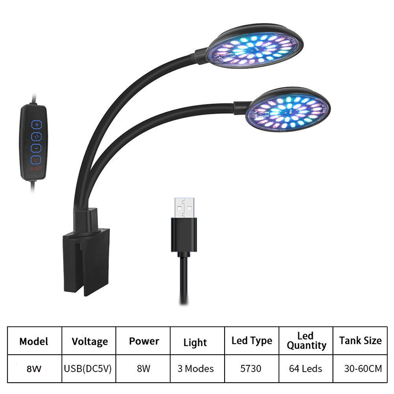 USB 수족관 LED 조명 물고기 탱크 클립 램프 전체 - Aquarium Plant Grow Light 리뷰 및 가격