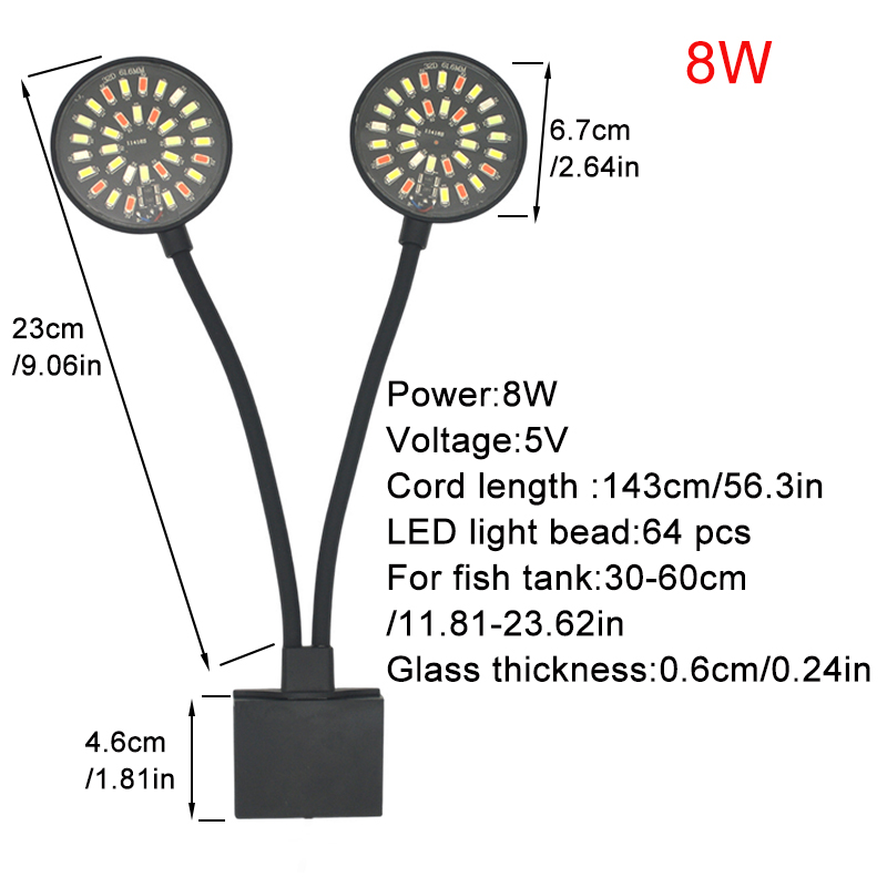 USB 수족관 LED 조명 물고기 탱크 클립 램프 전체 - Aquarium Plant Grow Light 리뷰 및 가격