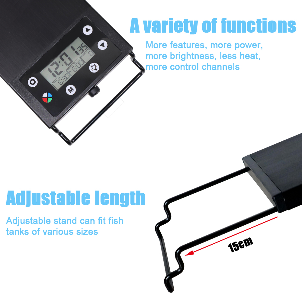 30-60cm 어항용 24시간 풀 스펙트럼 LED 조명 - Planted Aquarium Parameters 리뷰 및 가격