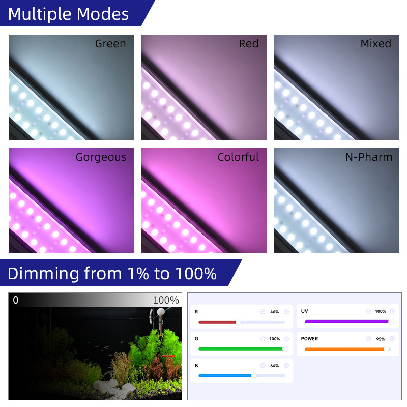 풀 스펙트럼 RGB+UV LED 수족관 조명, 앱 스마 - Planted Aquarium Uv Light 리뷰 및 가격